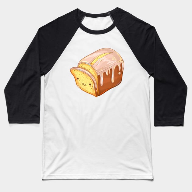 Cute Lemon Poppyseed Bread Baseball T-Shirt by Claire Lin